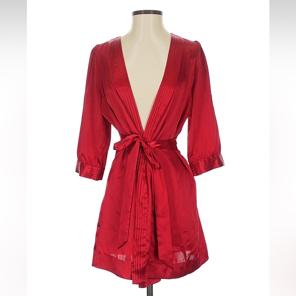 Victoria's Secret Vibrant Red Satin Robe